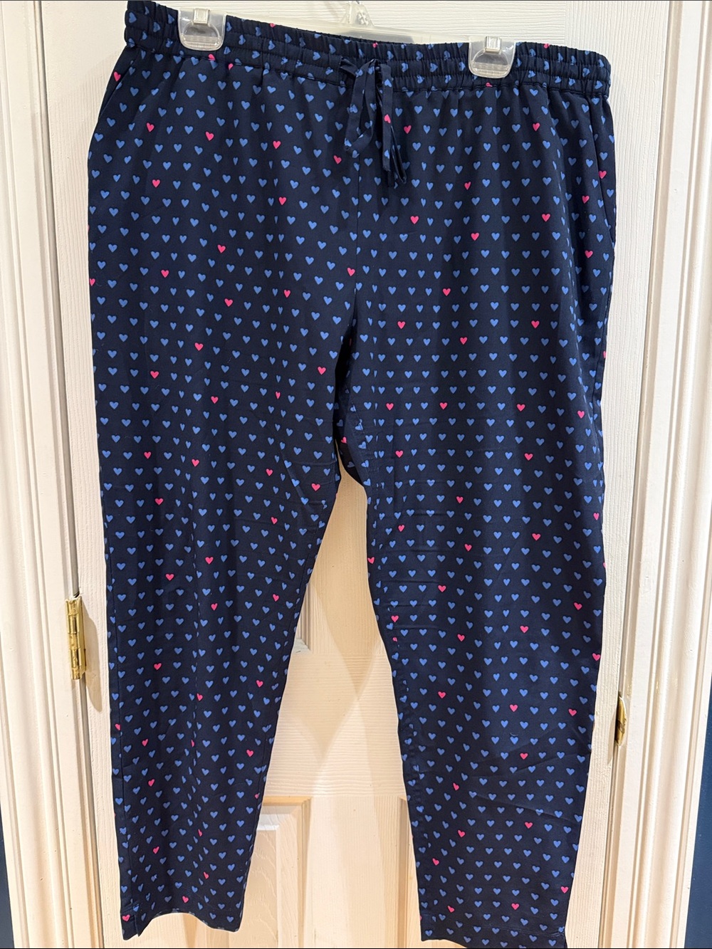 C. Wonder Navy Heart Print Trousers